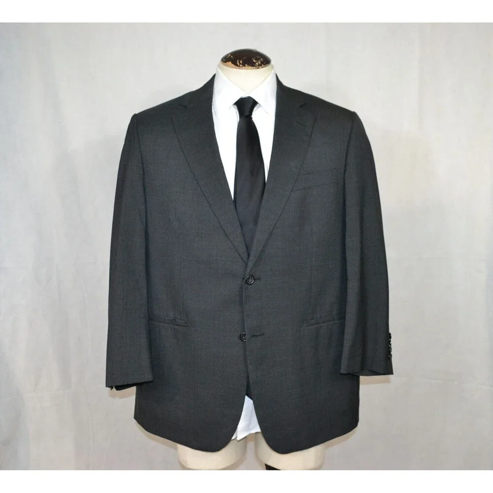 Brooks Brothers Brooksease Wool Blazer Dark Charcoal Gray Sport Coat Sz 44R USA‎
